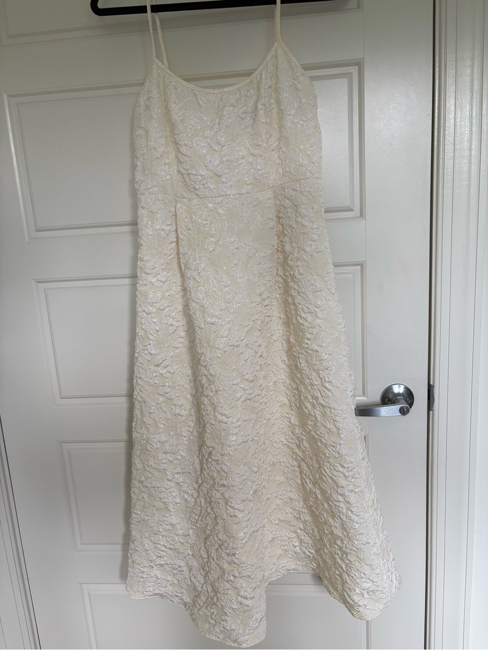 Women’s Cream Midi Dress with Floral Texture